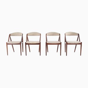 Teak Dining Chairs attributed to Kai Kristiansen for Schou Andersen, 1960s, Set of 4