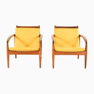 Set of Teak Paper Knife Armchair by Kai Kristiansen for Magnus Olesen, 1960s