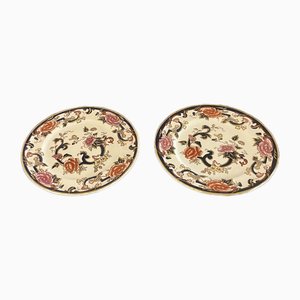 Hand Painted Masons Ironstone Plates, 1920s, Set of 2