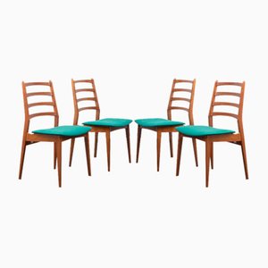 Green Dining Chairs, 1960s, Set of 4