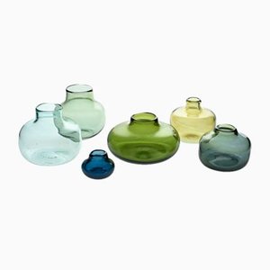 Vases Shades of Green par Claude Morin, France, 1980s, Set de 5