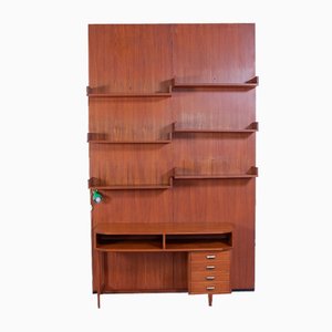 Wall Bookcase with Desk, 1960s, Set of 3