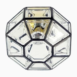 Mid-Century Glass Flush Mount or Ceiling Lamp from Limburg, Germany, 1960s