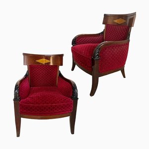 Art Deco Sessel aus Mahagoni, 2er Set