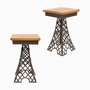 Tables d'Appoint Tour Eiffel Antique, Set de 2