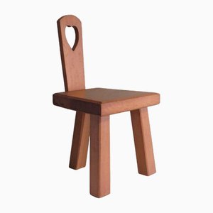 Low Stool or Childrens Chair with Backrest, Belgium, 1970s