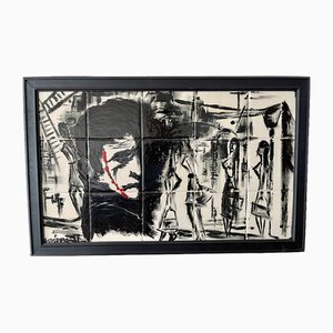 Jack the Ripper in Whitechapel, 1969, Ceramic Composition, Framed
