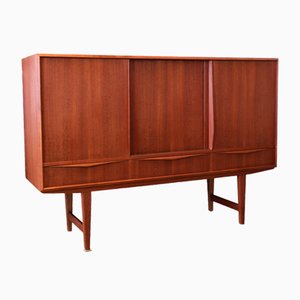 Danish Teak Bar Cabinet with Sliding Doors by E. W. Bach for Sejling Stolefabrik, 1960s
