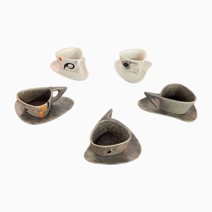 Ceramic Tea Service by Peter & Denise Orlando, Set of 10