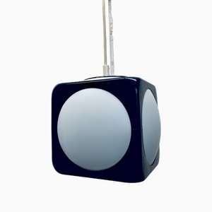 Space Age Dice Ceiling Lamp in Black by Lars Schioler for Hoyrup Lamper, 1970s