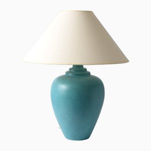 Vintage Turquoise Ceramic Table Lamp from Kostka, 1980s