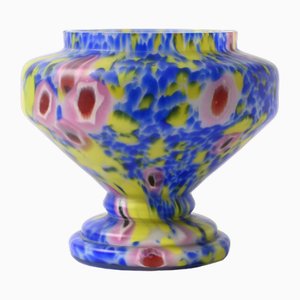 Blue Millefiori Glass Vase from Wilhelm Kralik Sohn, 1920s