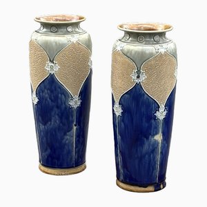 Large Art Nouveau Doulton Vases, Set of 2