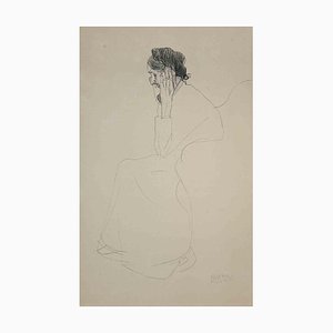 Nach Gustav Klimt, Studie einer alten Frau, Lichtdruck, 1919