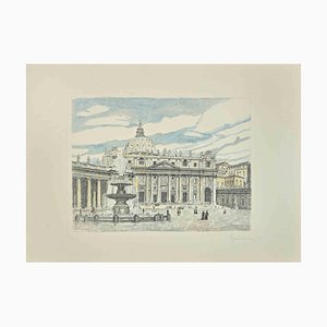 Giuseppe Malandrino, St. Peter's Square, 1970s, Etching