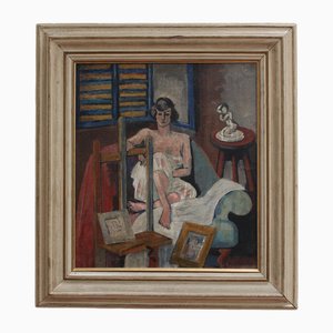 M. Debuchy, Seated Woman, 1930s, Oil on Canvas, Framed