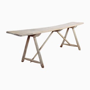 French Trestle Table in Oak and Poplar