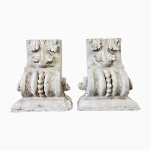 Plaster Stucco Wall Console, Set of 2