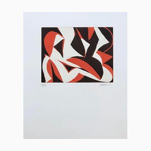 Alain Clément, Red Abstraction, 2023, Aquatinte originale