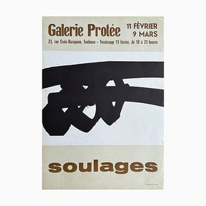 Pierre Soulages, Composición, 1972, Litografía original