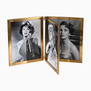 Mid-Century Hollywood Regency Photo Frame in Brass, Italy, 1950s