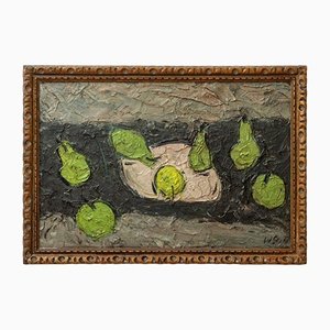 Bodegón con frutas, siglo XX, pintura al óleo, enmarcado