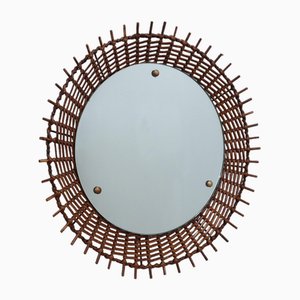 Mid-Century Rattan / Korbgeflecht Spiegel von Rima, 1950er