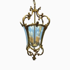 Regency Deckenlampe aus Messing, Italien, 1960er