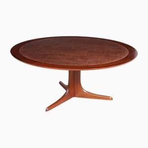 Mid-Century Teak Coffee Table with Copper Top