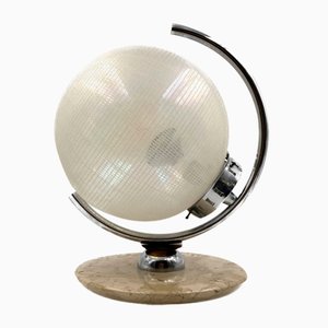 Lámpara de mesa esférica de cristal de Murano y mármol de Mazzega, Italia, años 70