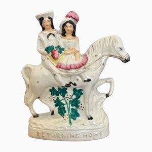 Victorian Staffordshire Returning Home Figure, 1880s