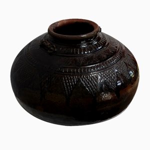 Large Pansu Vase in Varnished Terracotta, 1900s