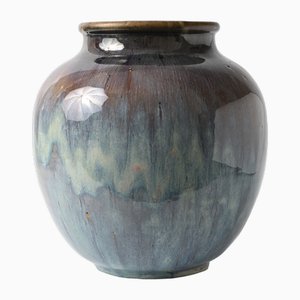 Jarrón de cerámica esmaltada de Gréber, años 30