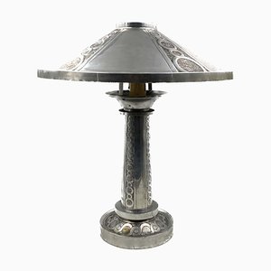 Art Deco Embossed Table Lamp, France, 1920s