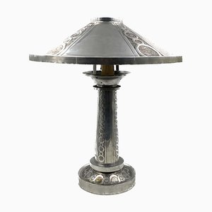 Art Deco Geprägte Tischlampe, Frankreich, 1920er