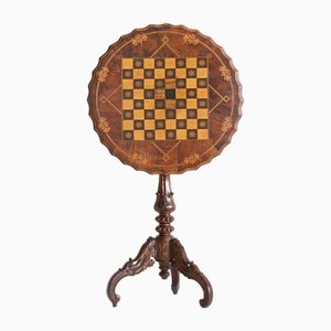Marquetry Tilt-Top Chess Table, 19th Century