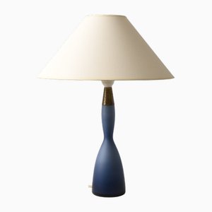 Danish Blue Glass Table Lamp by Bent Nordsted for Kastrup, 1960s