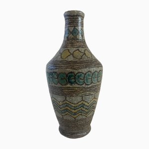 Small Polychrome Majolica Vase by Carlo Zauli, Italy, 1955