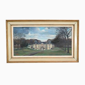 Augustin Mémin, Château with Trees, 1954, Canvas Painting, Framed
