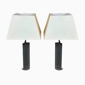 Space Age Table Lamps in Aluminum and Metal, 1960s, Set of 2