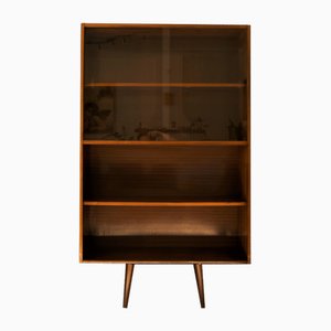 Bookcase in Glass and Wood, Poland, 1970s