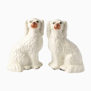 Antique Staffordshire Mantle Dog Figurines, 1890s, Set of 2