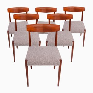 Sedie da pranzo moderne in teak di Knud Færch per Slagelse, Danimarca, anni '60, set di 6