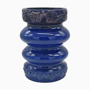 Blue Ceramic Vase, Italy, 1970s