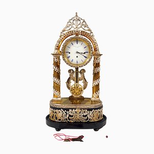 Viennese Biedermeier Anniversary Clock with Musical Movement from Boeck & Olbrich