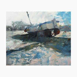 Julian Rowe, Paysage marin de Quicksilver, Peinture à l'huile, 2023