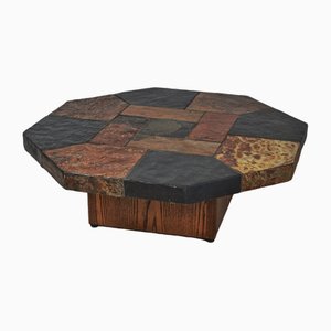 Brutalist Octagonal Stone Coffee Table