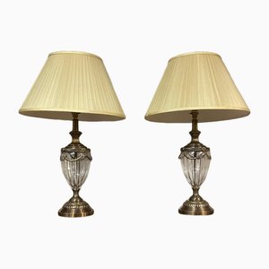 Lampade da tavolo in argento, set di 2