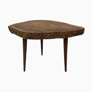 Mesa auxiliar Mid-Century de tronco de árbol