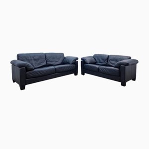DS17 Anthracite Leather Sofa by de Sede for Wk Wohnen, Set of 2